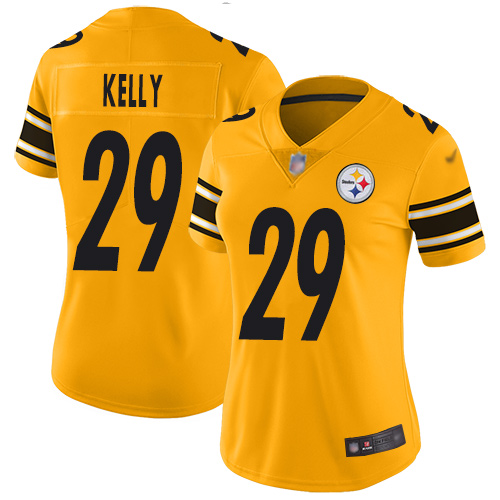 Women Pittsburgh Steelers Football 29 Limited Gold Kam Kelly Inverted Legend Nike NFL Jersey